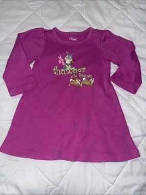 12m vintage Disney Purple Thumper & Friends Long Sleeve Tee dress